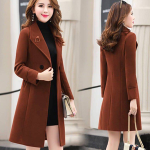 Suede long fashionable jacket